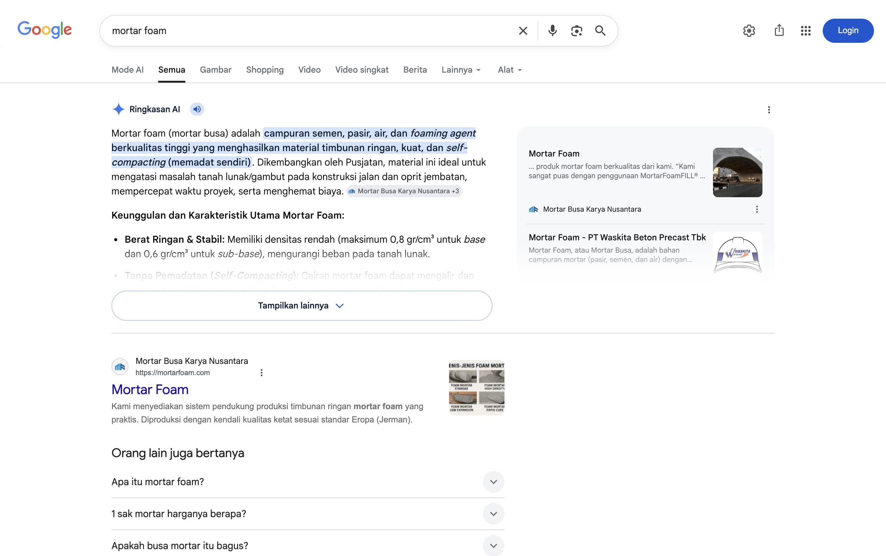 Mortar Busa Karya Nusantara search result