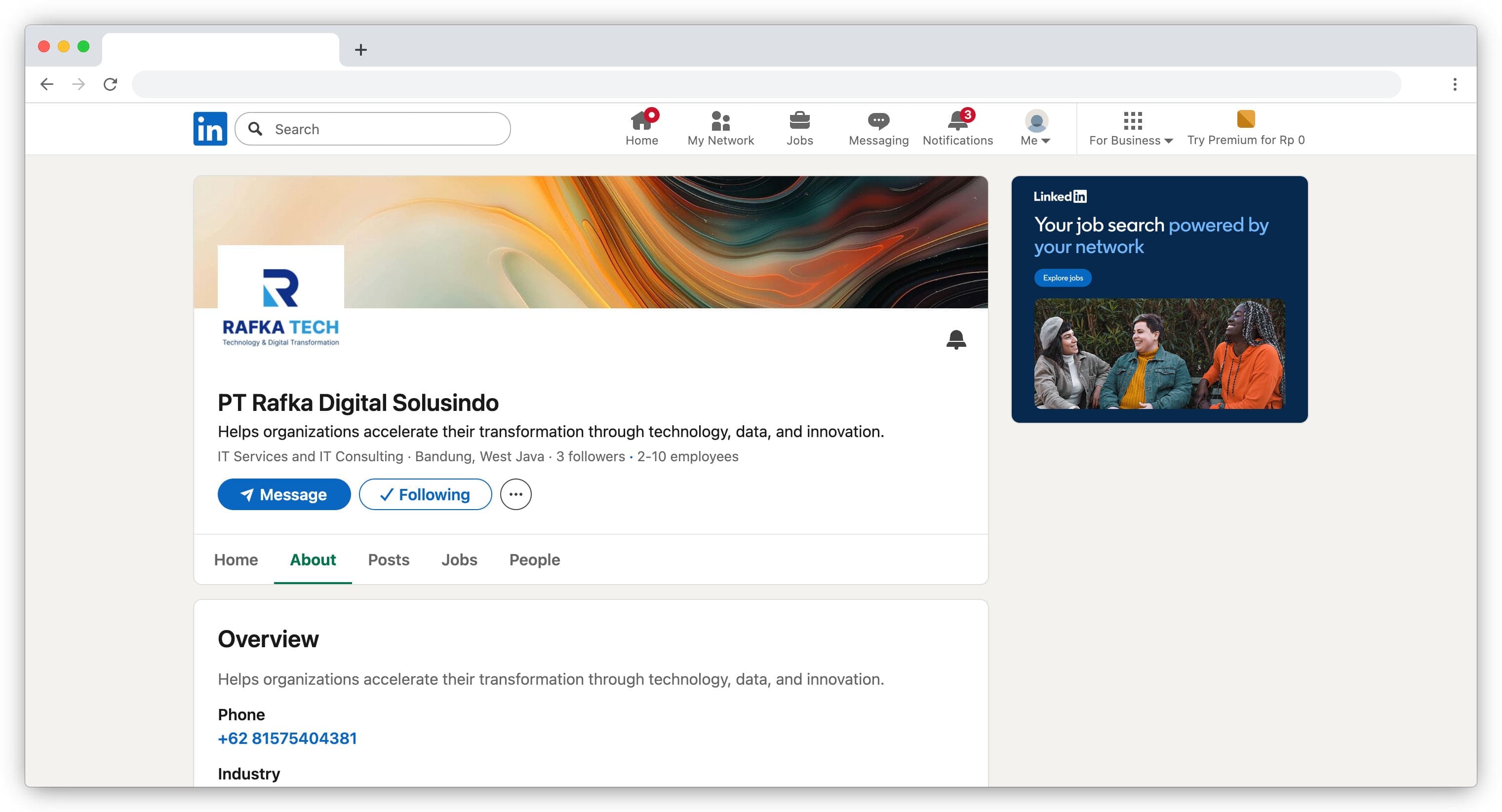 Website with browser frame